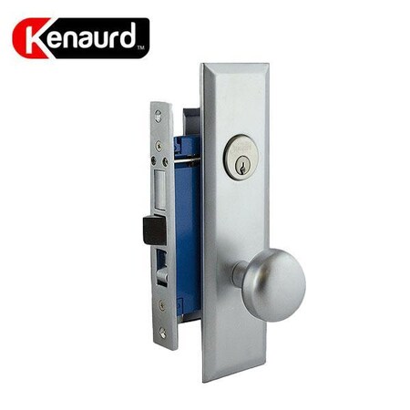 Kenaurd Kenaurd:Mortise Lockset (2-3/4) Silver (Knob) - SC1 - LARGER-LH KML234-SS-SC1-LH